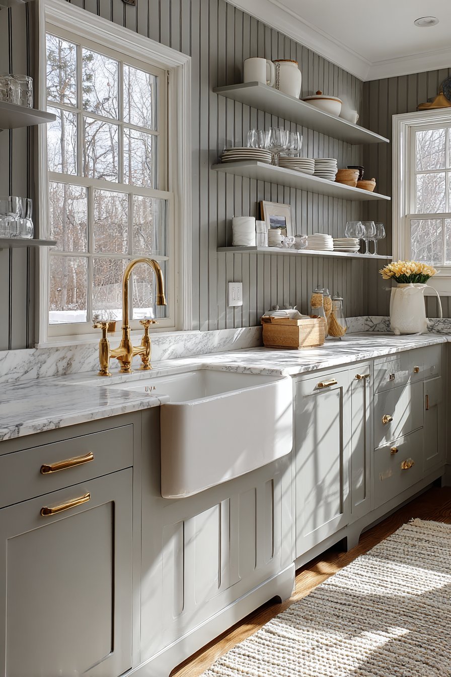 Farmhouse Charm Meets Contemporary Grey Palette