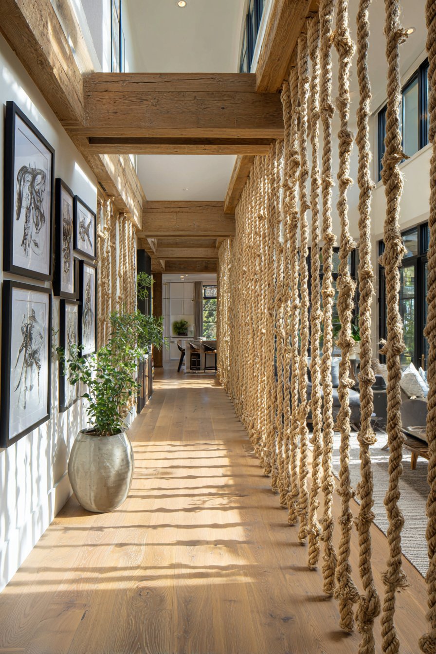 Suspended Rope Partition: Bohemian Texture with Flowing Movement