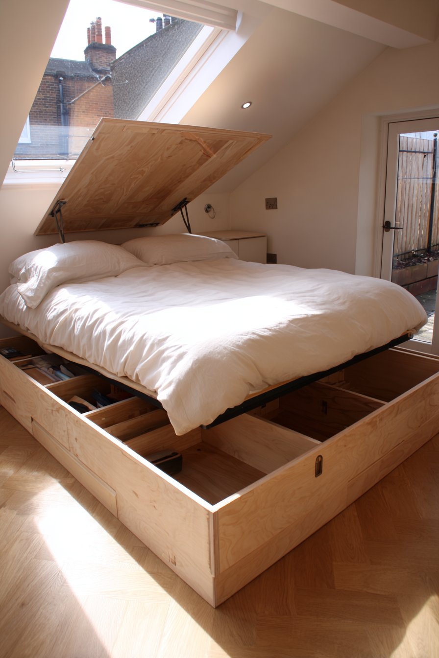 The Scandinavian-Inspired Hydraulic Storage Bedroom