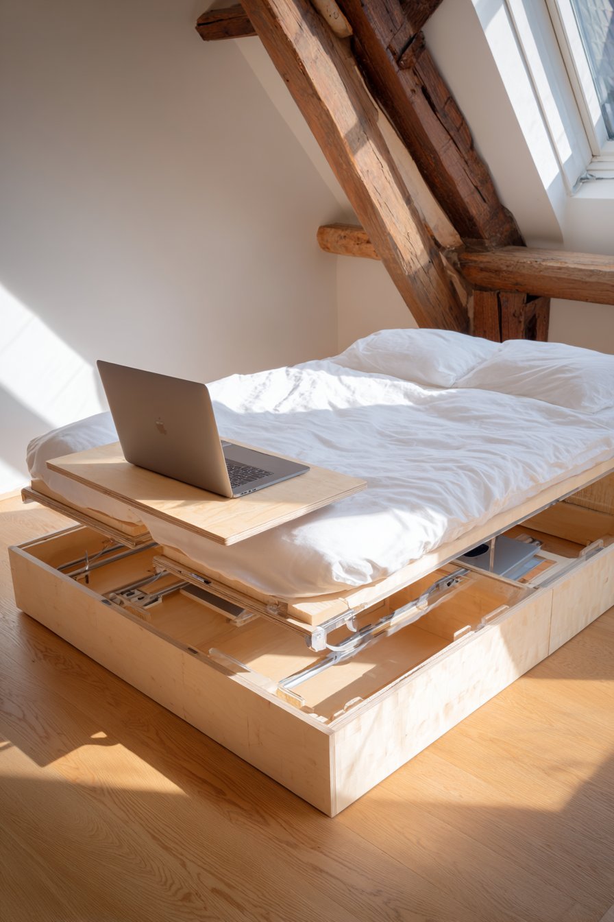 The Scandinavian-Inspired Hydraulic Storage Bedroom