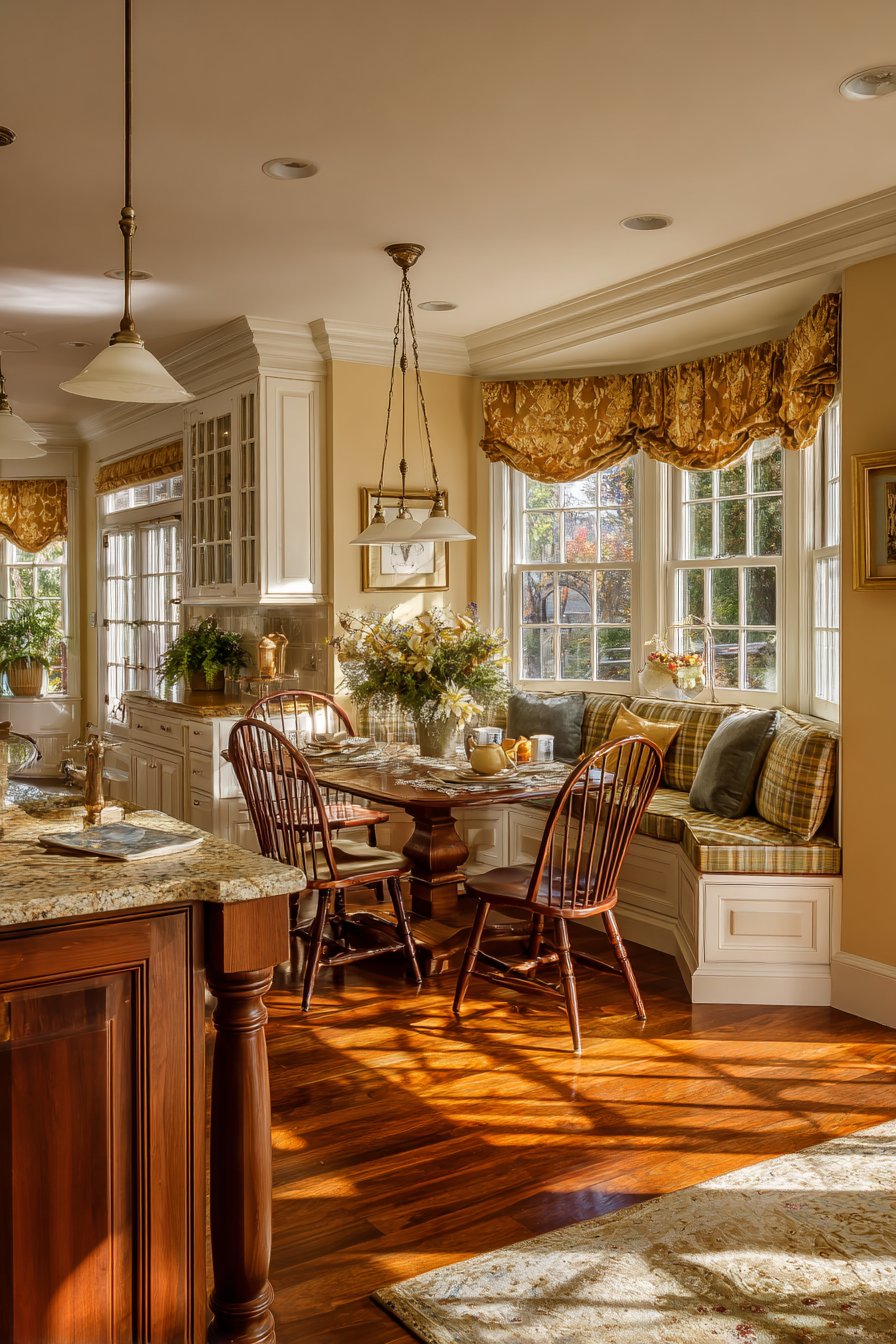 Cozy Breakfast Nook with Built-In Comfort