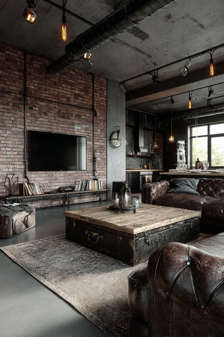 Industrial Loft Character with Raw Materials