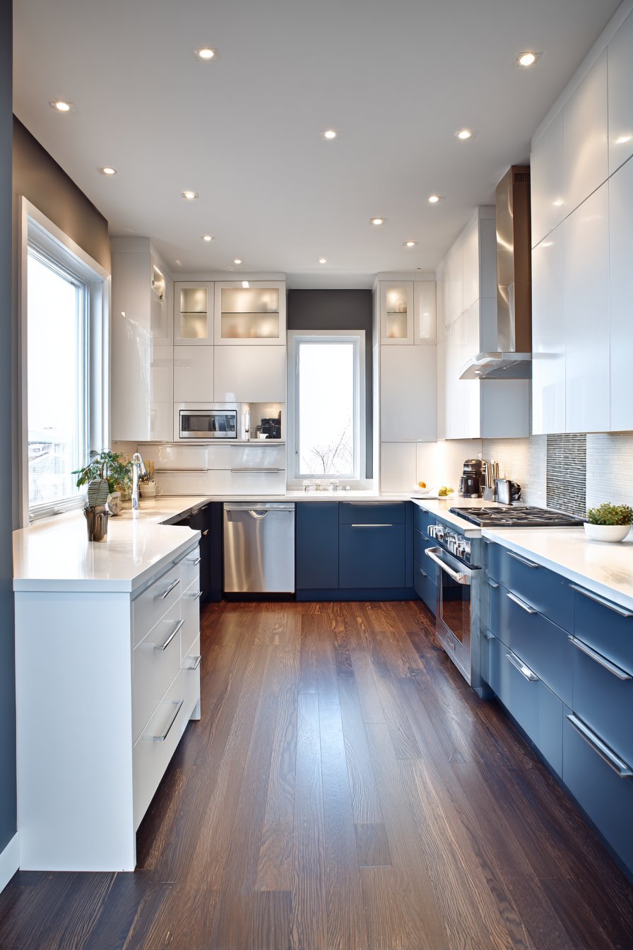 Multifunctional Peninsula with Navy Sophistication