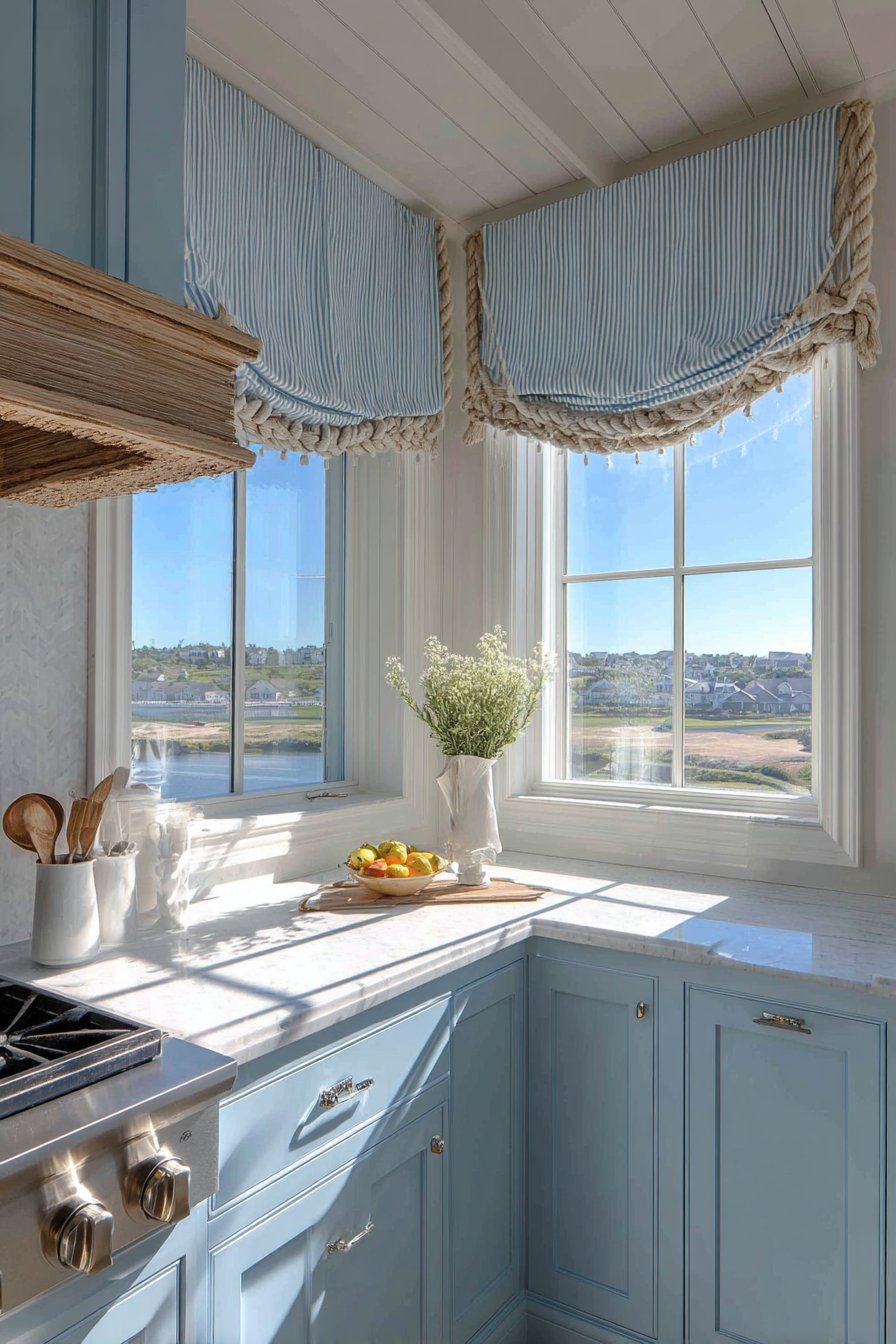 Coastal Freshness with Blue and White Striped Linen