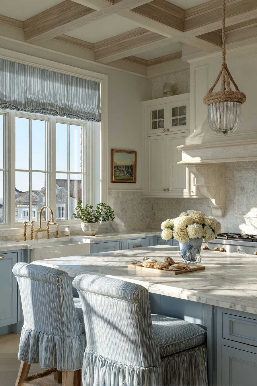 Coastal Freshness with Blue and White Striped Linen