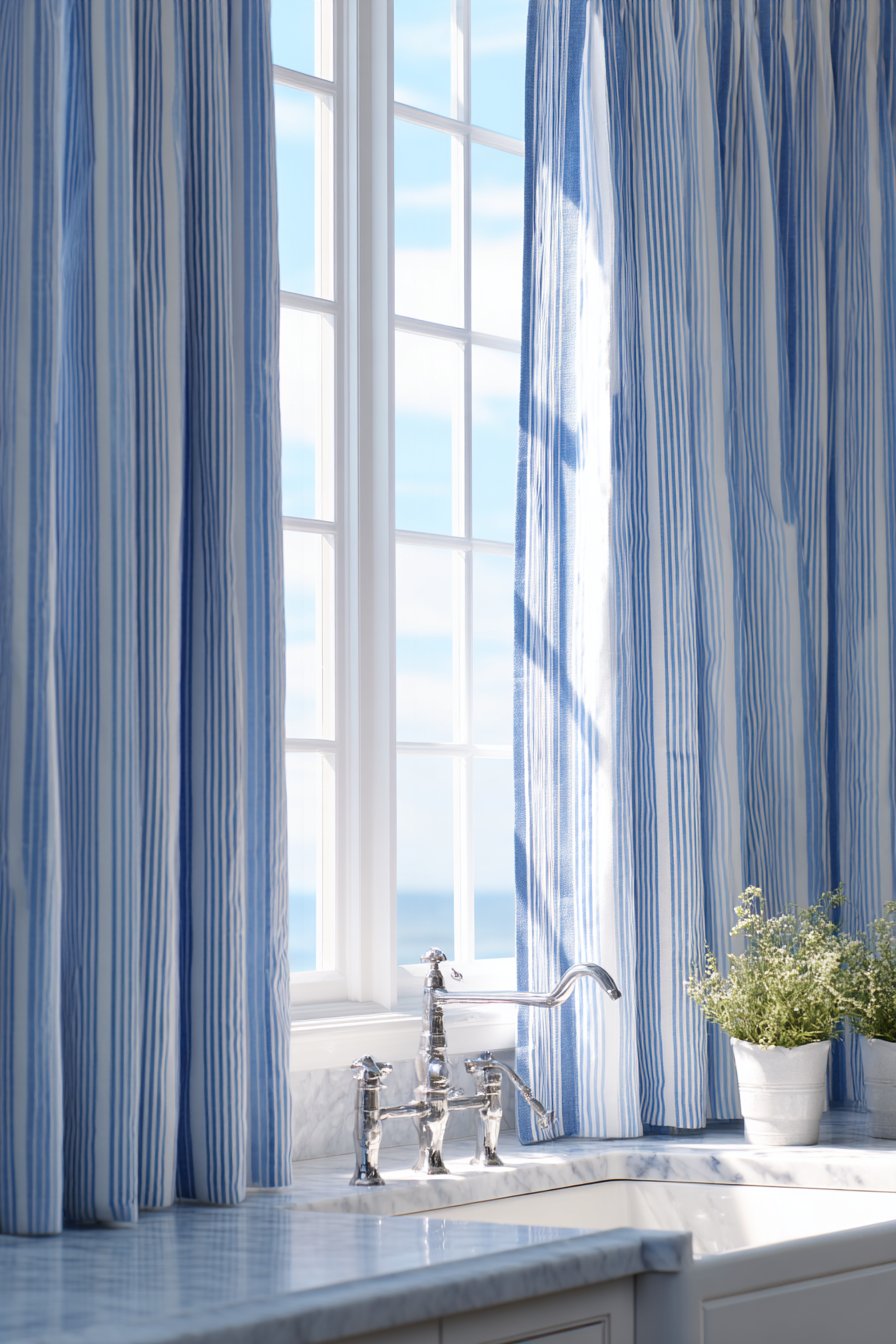Coastal Freshness with Blue and White Striped Linen