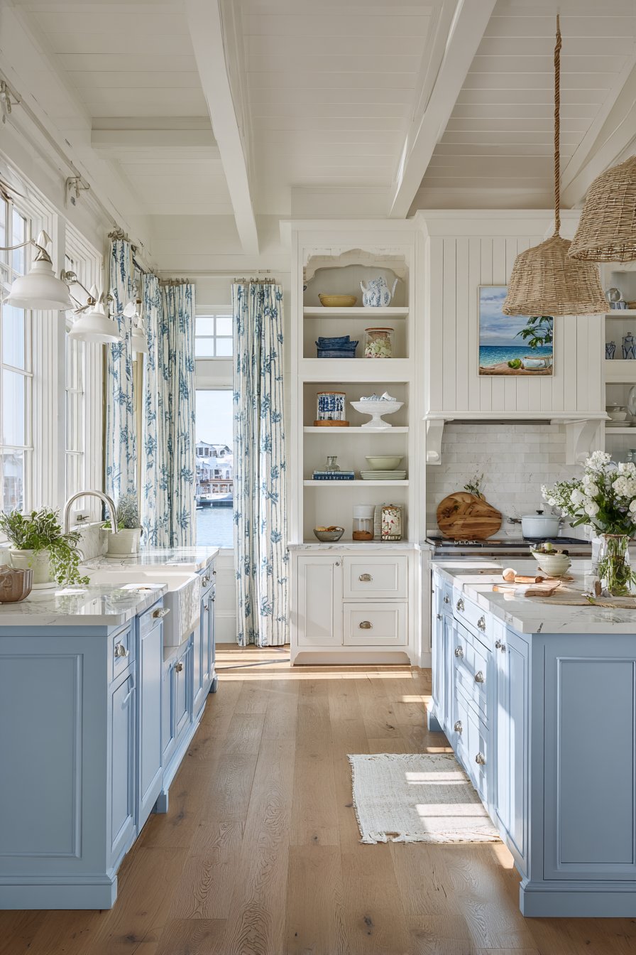 Coastal Freshness with Blue and White Striped Linen