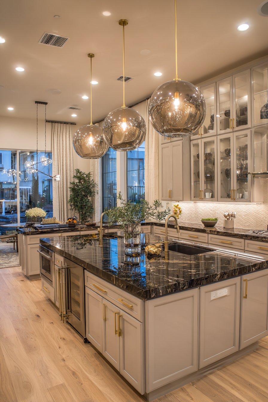 Luxe Modern Kitchen with Expansive Island