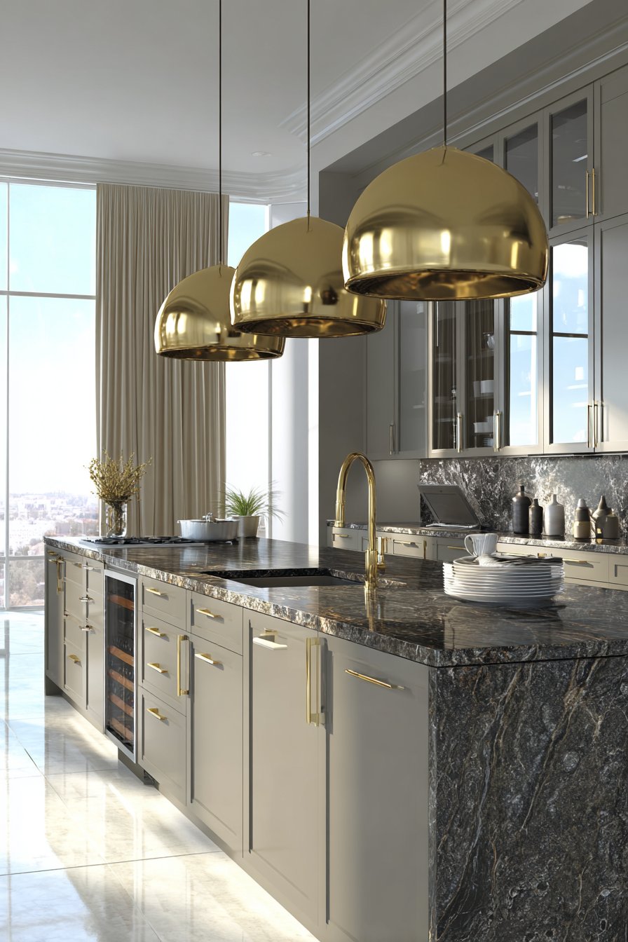 Luxe Modern Kitchen with Expansive Island
