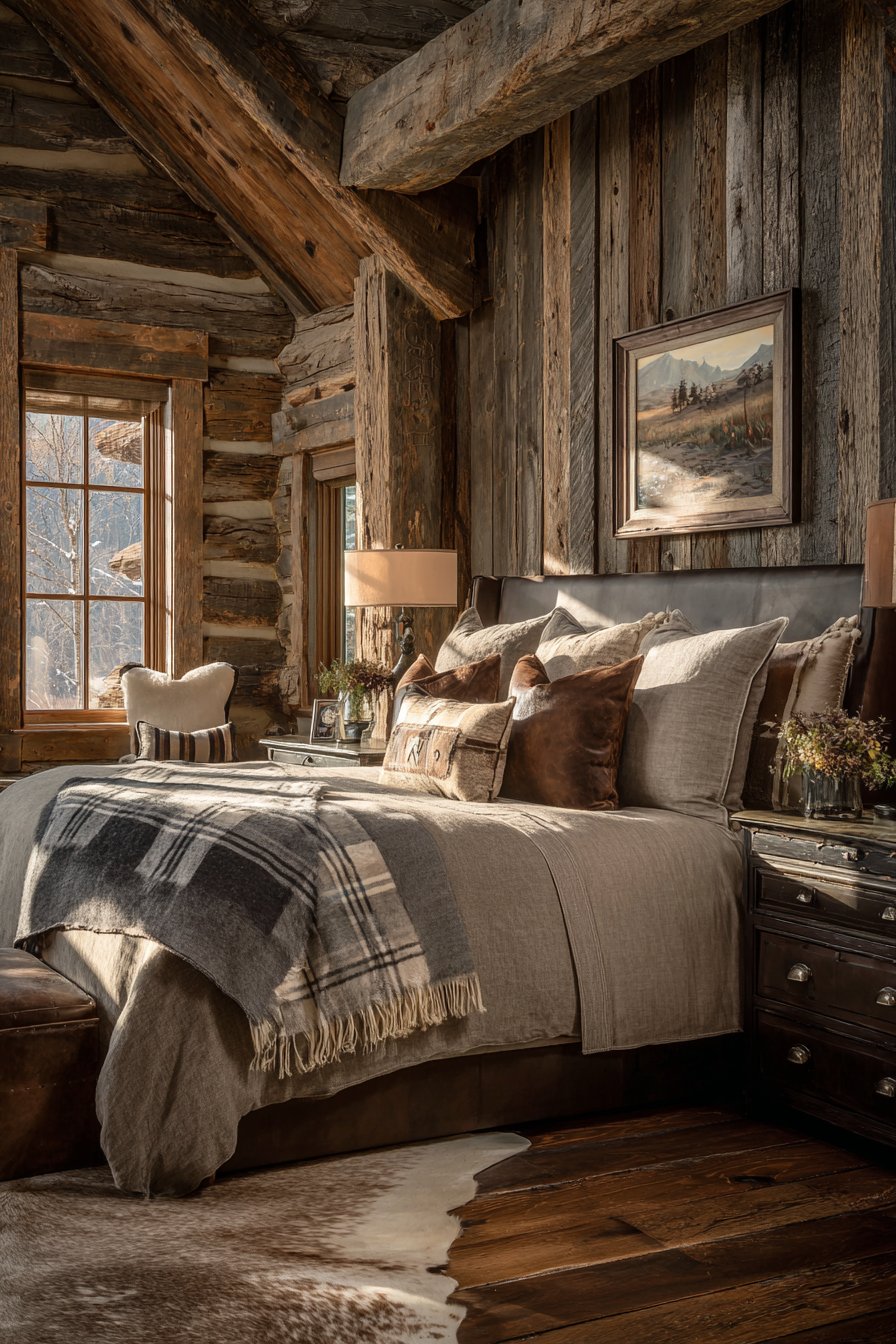 Salvaged Barn Wood Headboard Masterpiece