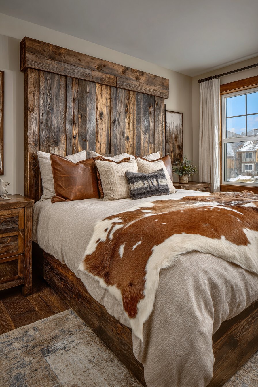 Salvaged Barn Wood Headboard Masterpiece