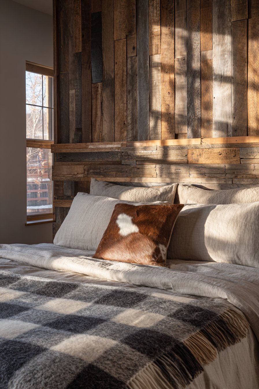 Salvaged Barn Wood Headboard Masterpiece