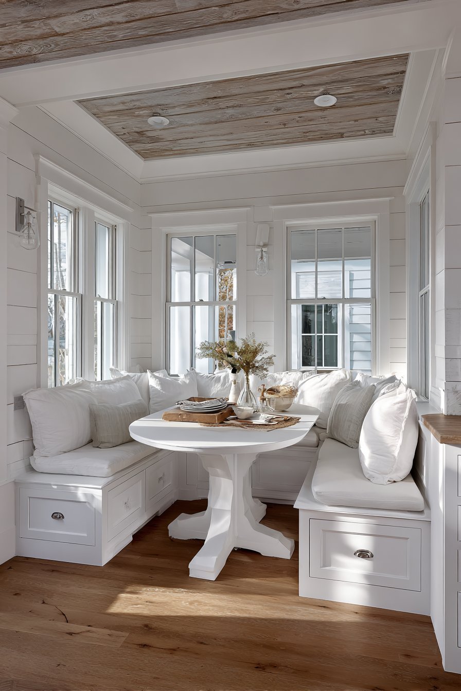Inviting Breakfast Nook with Built-In Banquette