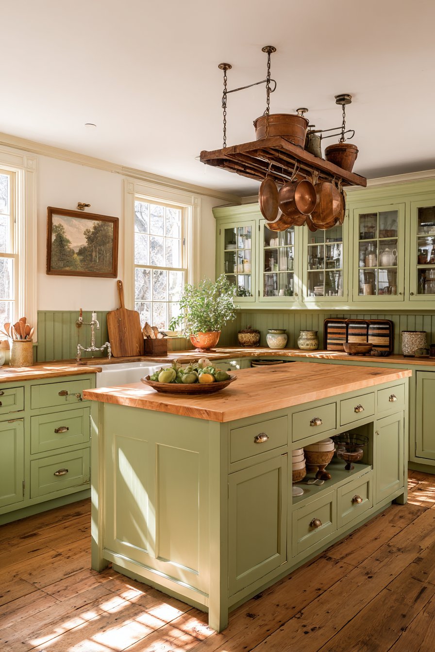 Pine Green Storage Solution with Maple Organization