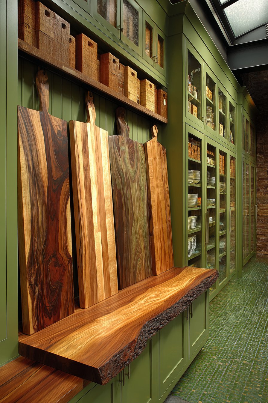 Pine Green Storage Solution with Maple Organization