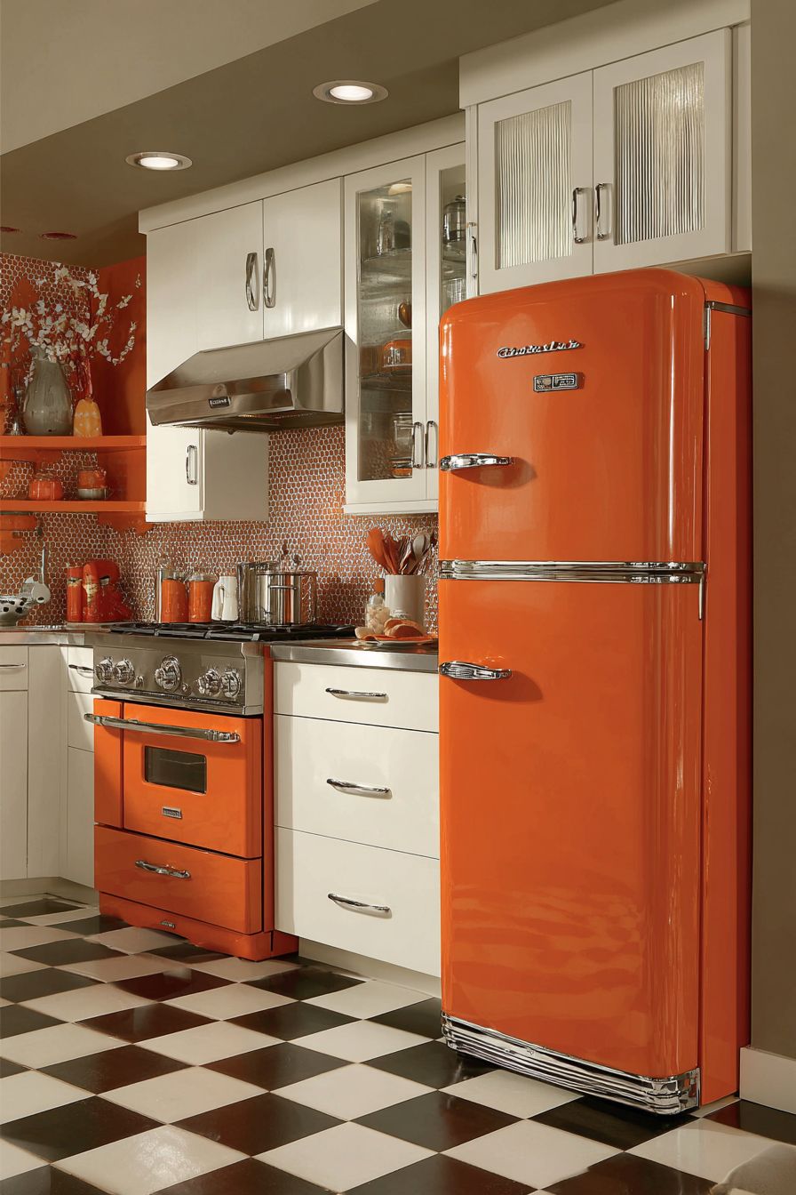 Retro Coral Orange Vintage Appliances