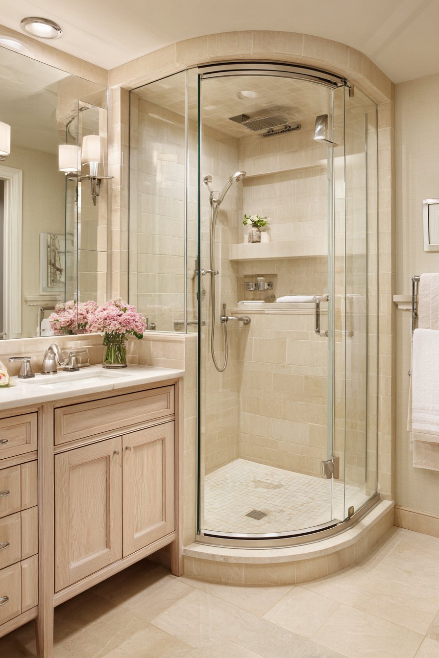 Neo-Angle Shower with Grey-Washed Sophistication