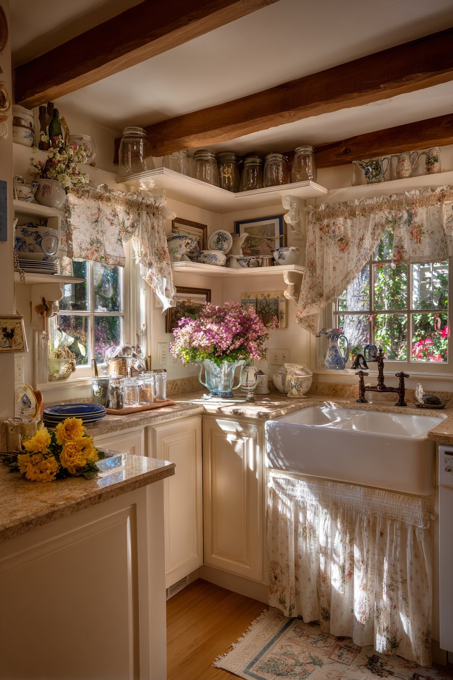 Farmhouse Charm in Compact Kitchen Spaces