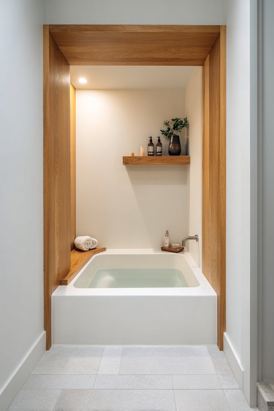Japanese-Inspired Soaking Tub Alcove