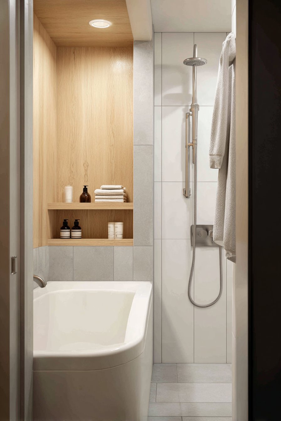 Japanese-Inspired Soaking Tub Alcove