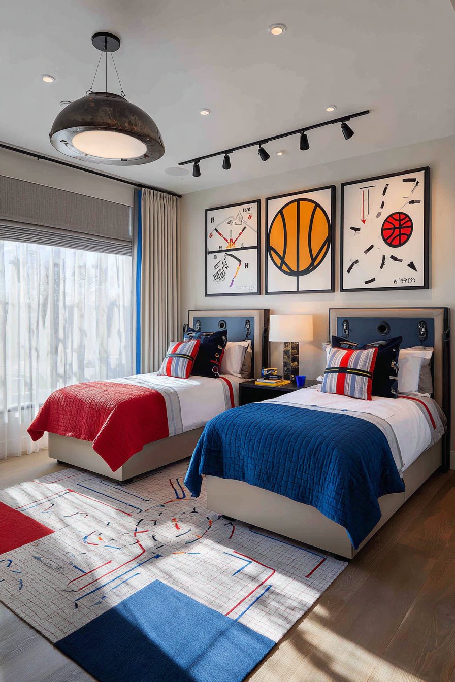 Sports-Themed Energy with Custom Wall Murals
