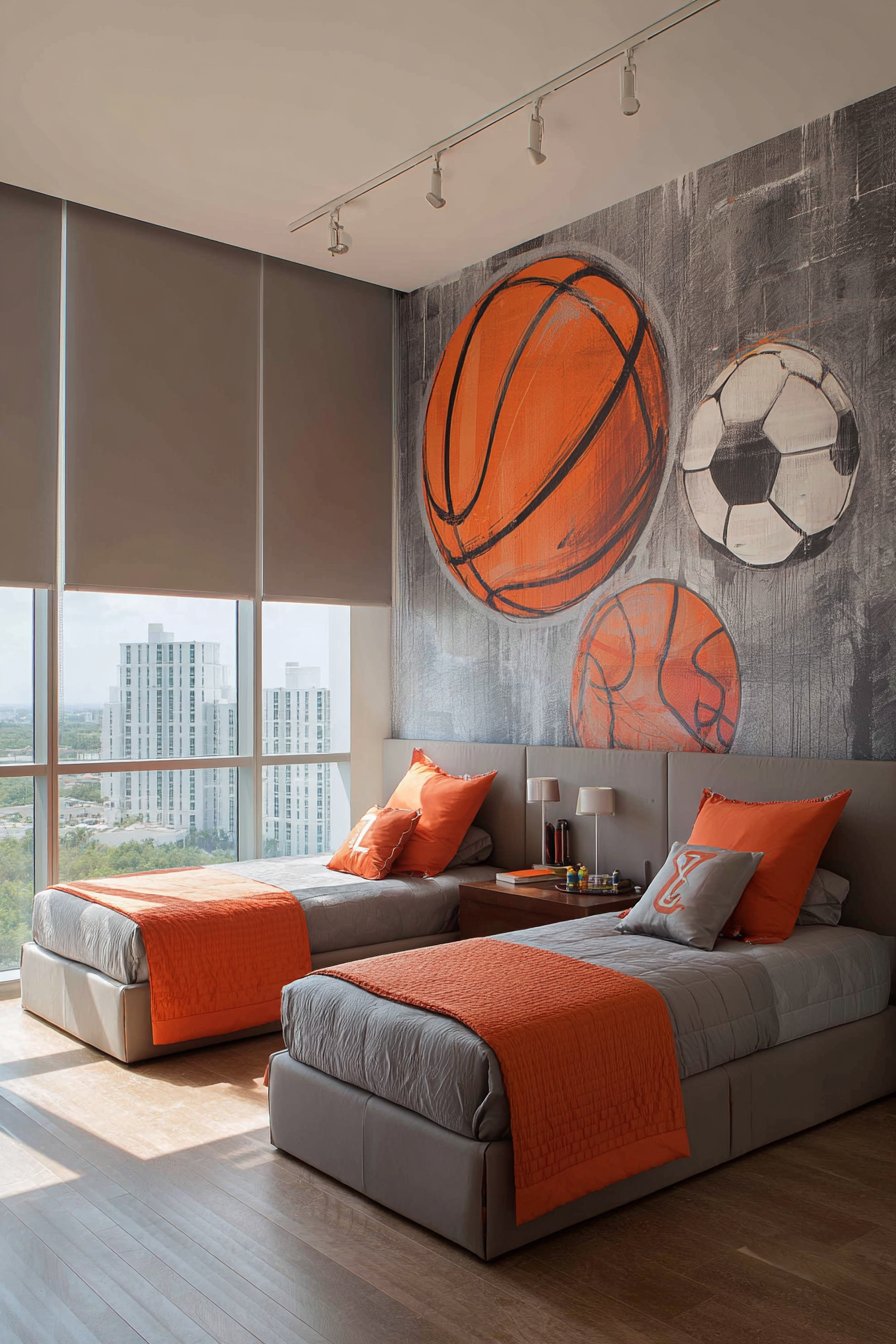 Sports-Themed Energy with Custom Wall Murals