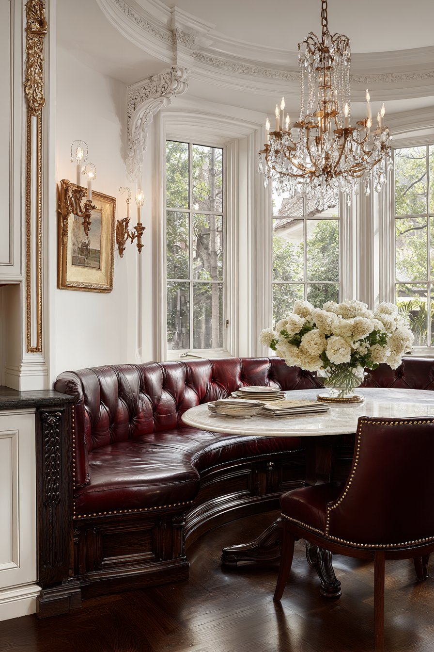 Traditional Burgundy Leather Elegance