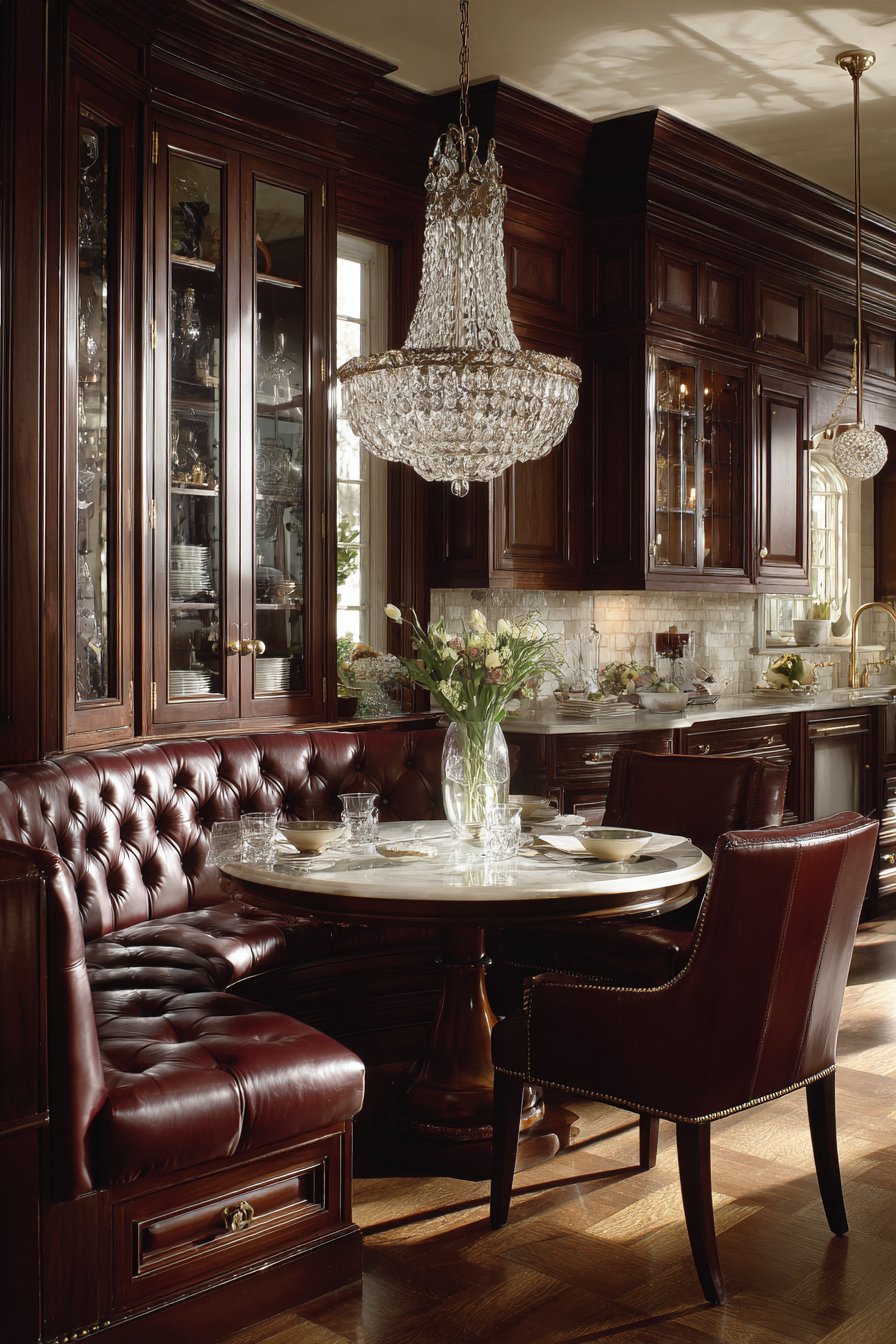 Traditional Burgundy Leather Elegance