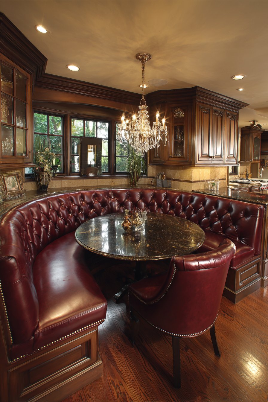 Traditional Burgundy Leather Elegance