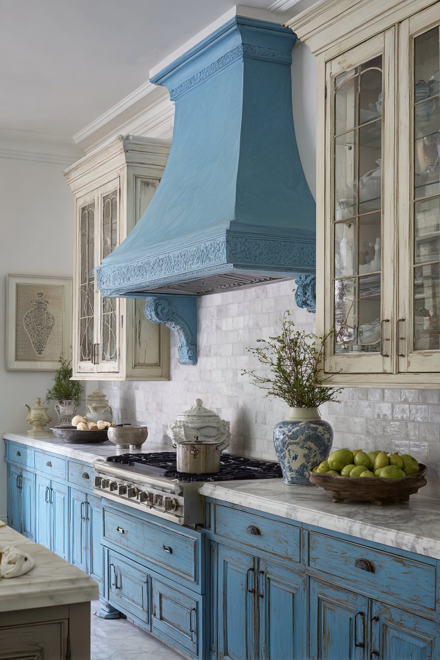 Vibrant Giverny Blue Statement Hood