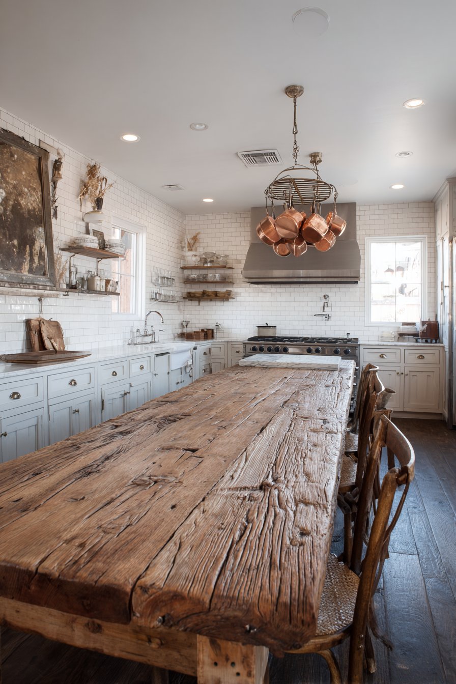 Family-Centered Farmhouse Table Island