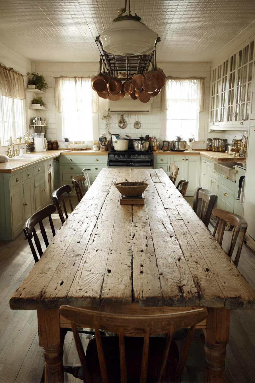 Family-Centered Farmhouse Table Island