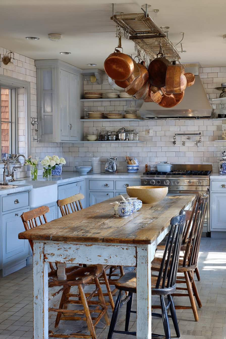 Family-Centered Farmhouse Table Island