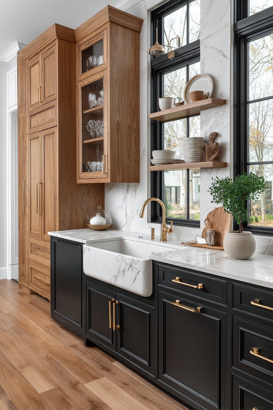 Two-Tone Cabinetry with Sophisticated Color Play