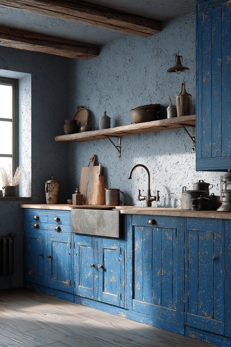 Rustic Distressed Navy Character