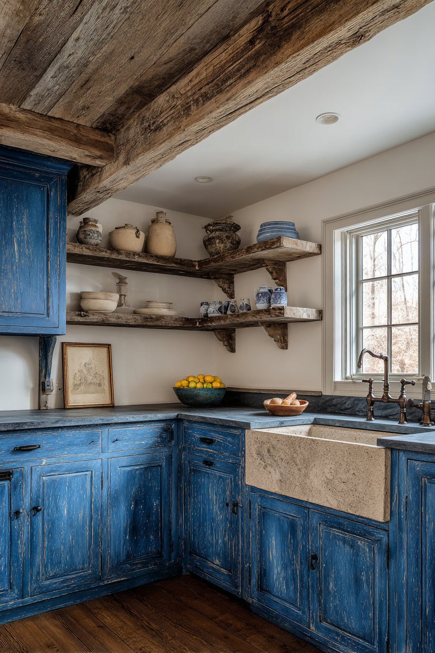 Rustic Distressed Navy Character