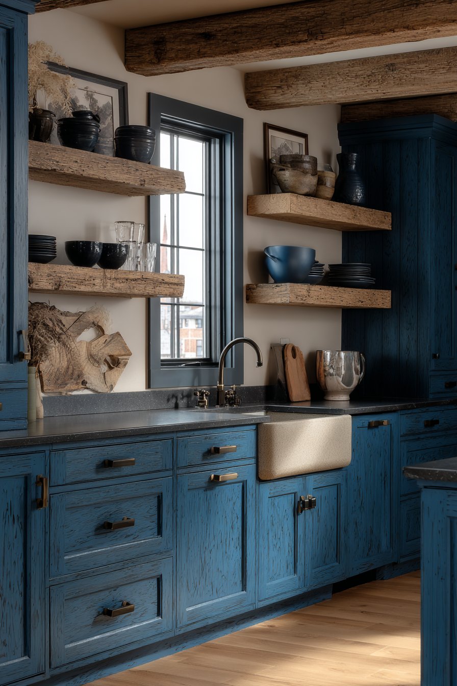 Rustic Distressed Navy Character