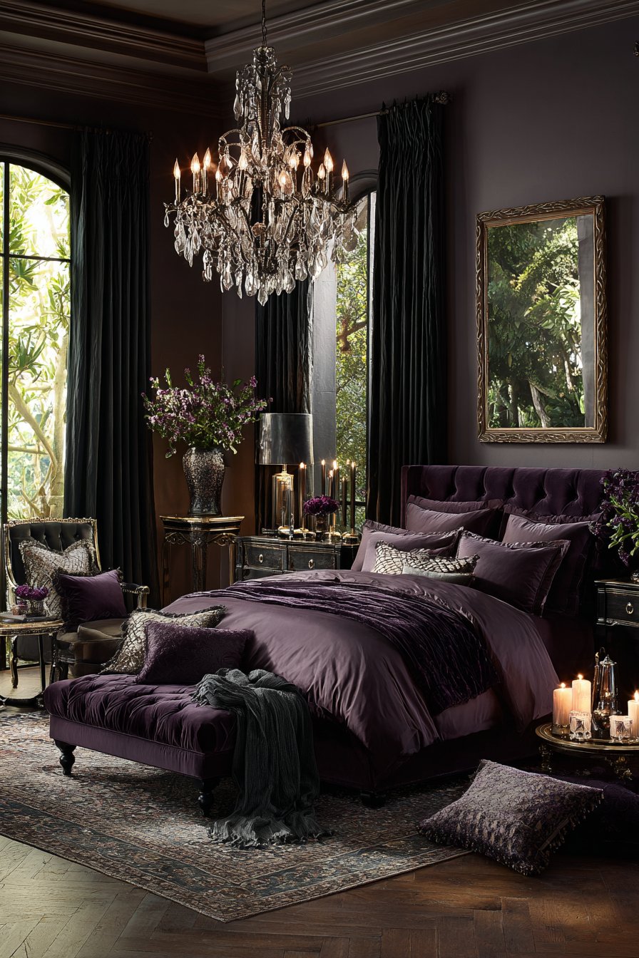 Plum-Grey Velvet Luxury Suite