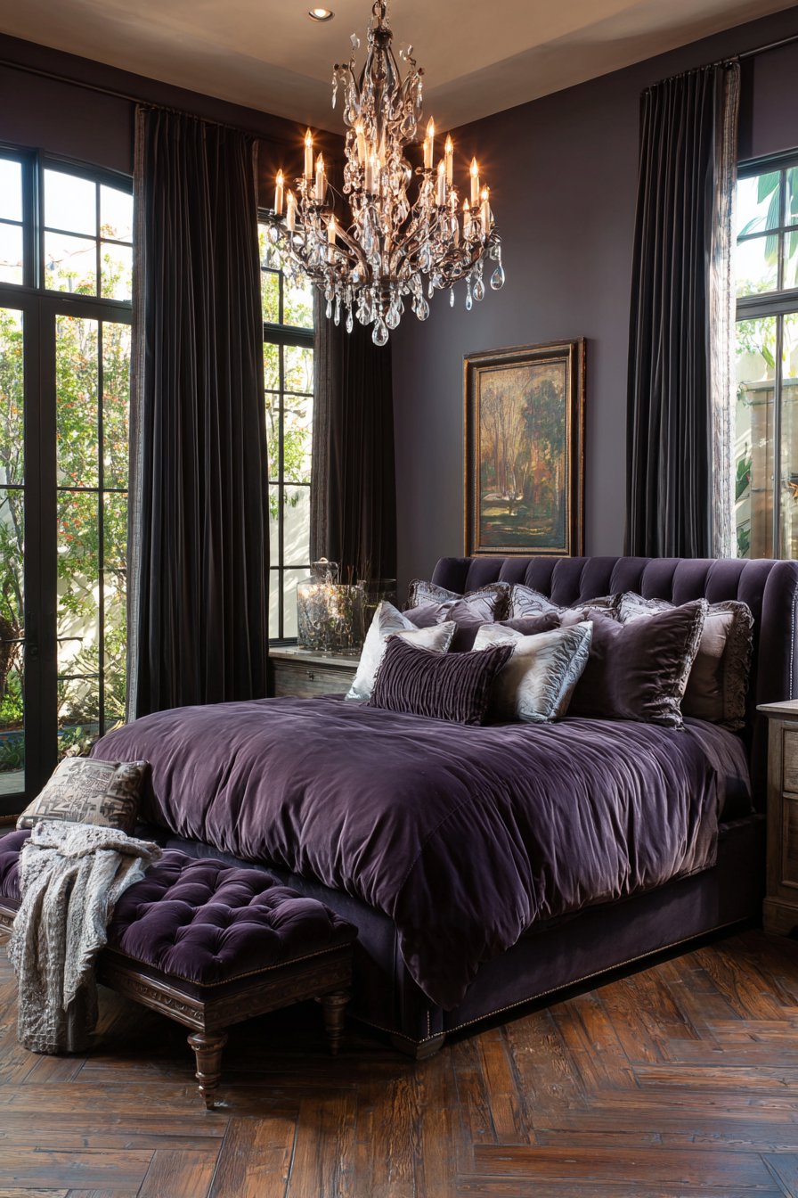 Plum-Grey Velvet Luxury Suite