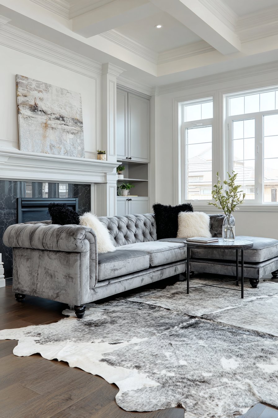 Contemporary Drama with Fireplace as Focal Point