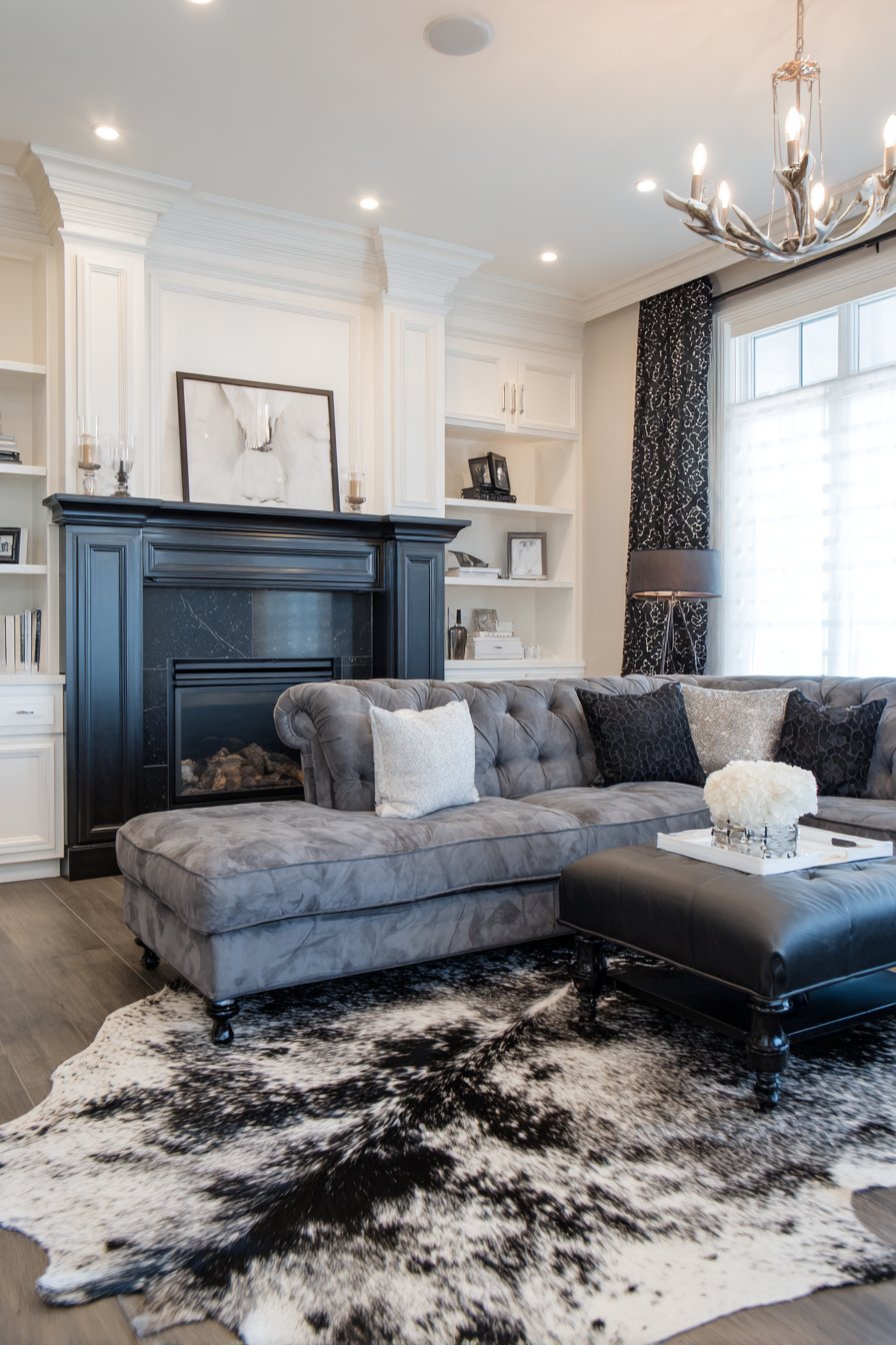 Contemporary Drama with Fireplace as Focal Point