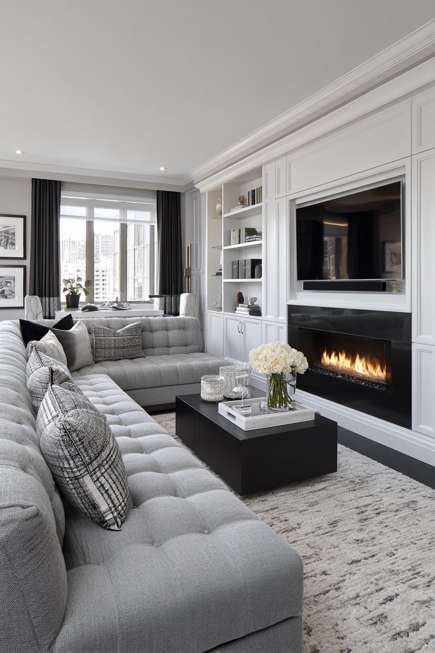 Contemporary Drama with Fireplace as Focal Point