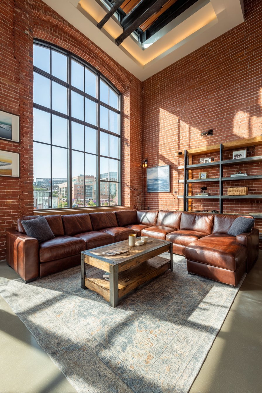 Industrial Loft with Exposed Brick and Steel Beams