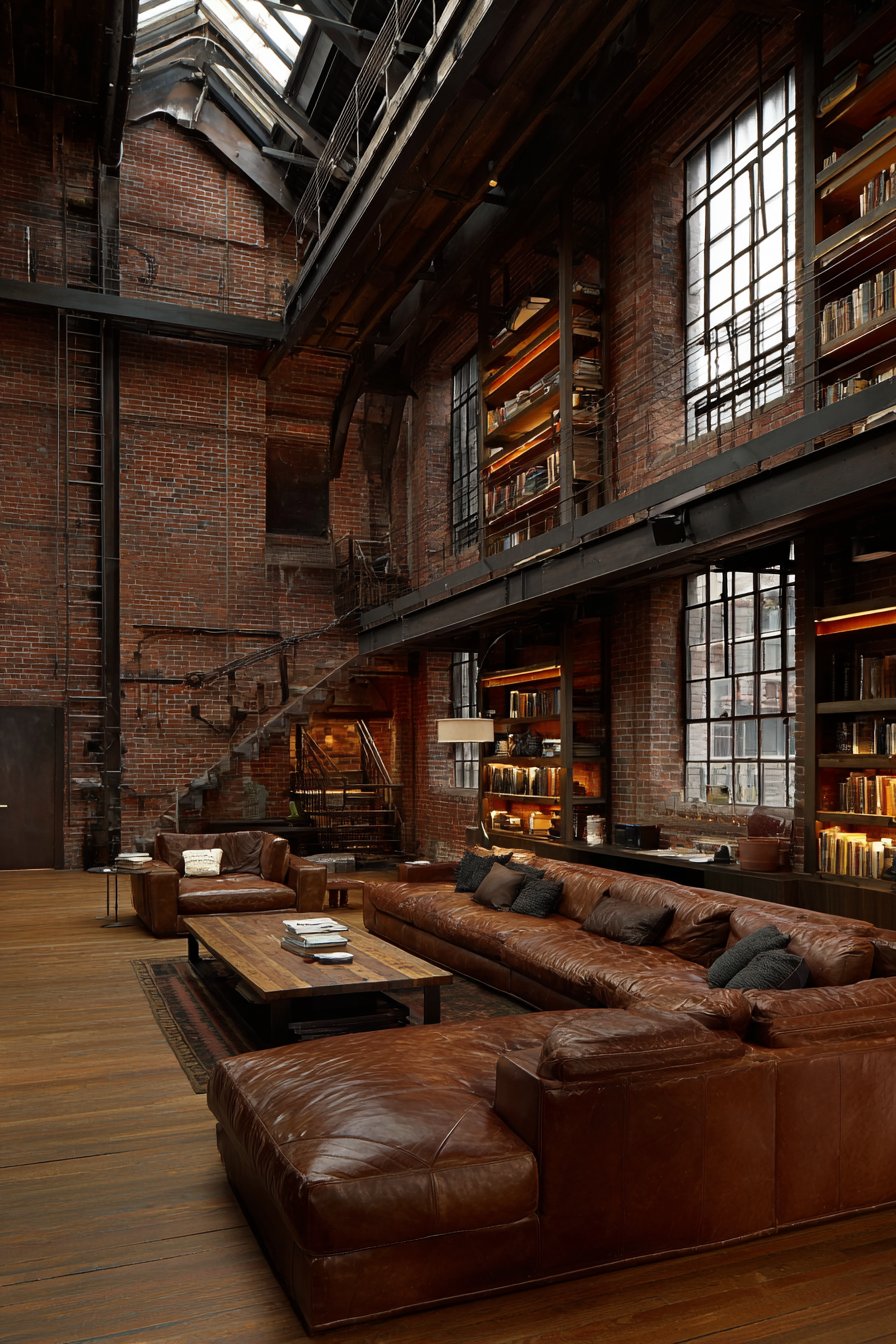 Industrial Loft with Exposed Brick and Steel Beams