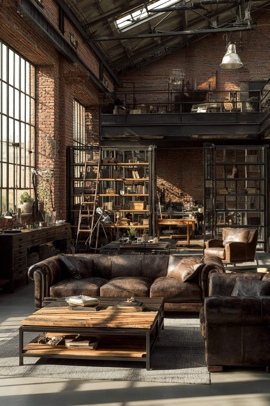 Industrial Loft with Exposed Brick and Steel Beams