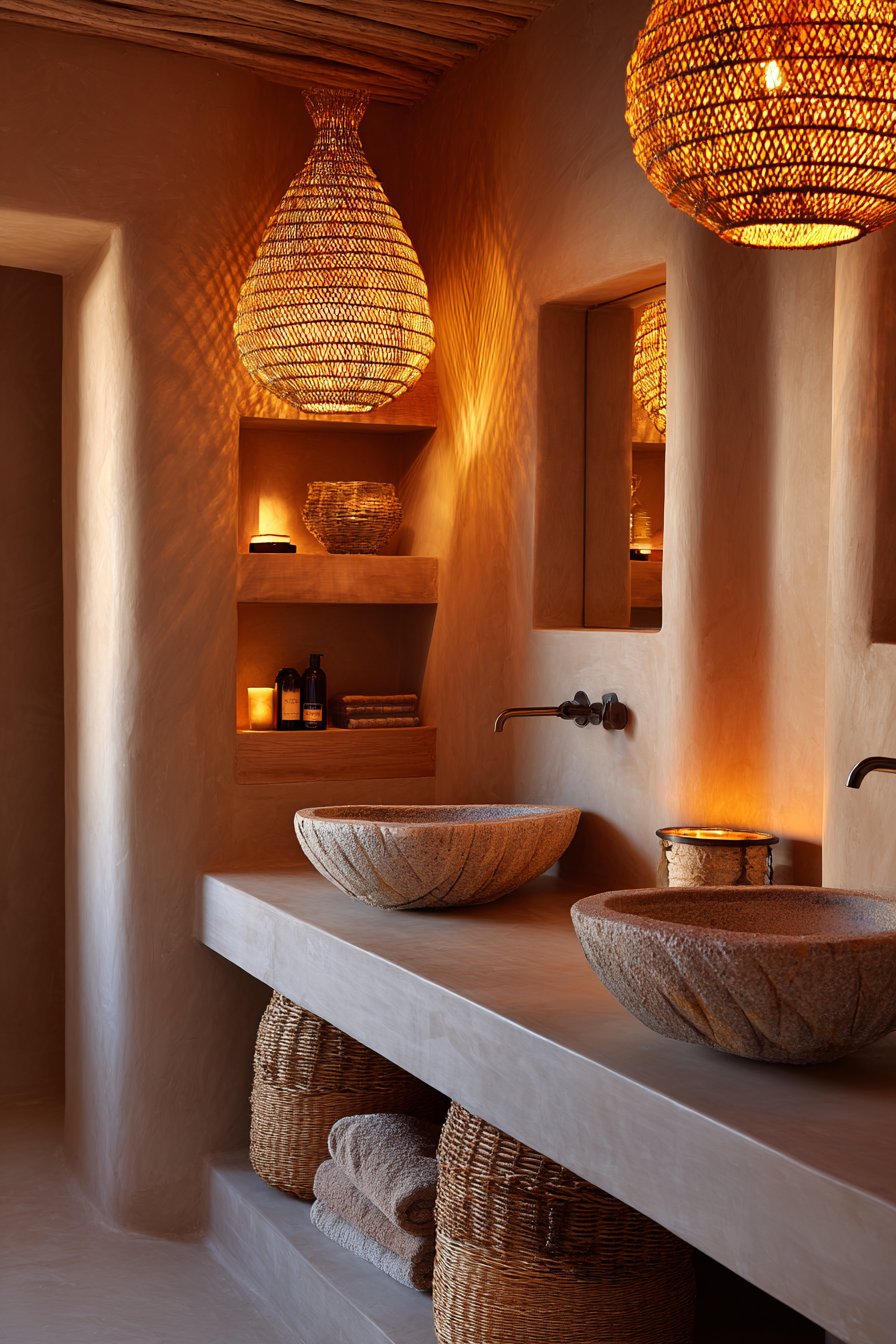 Custom Double Vanity with Integrated Basins