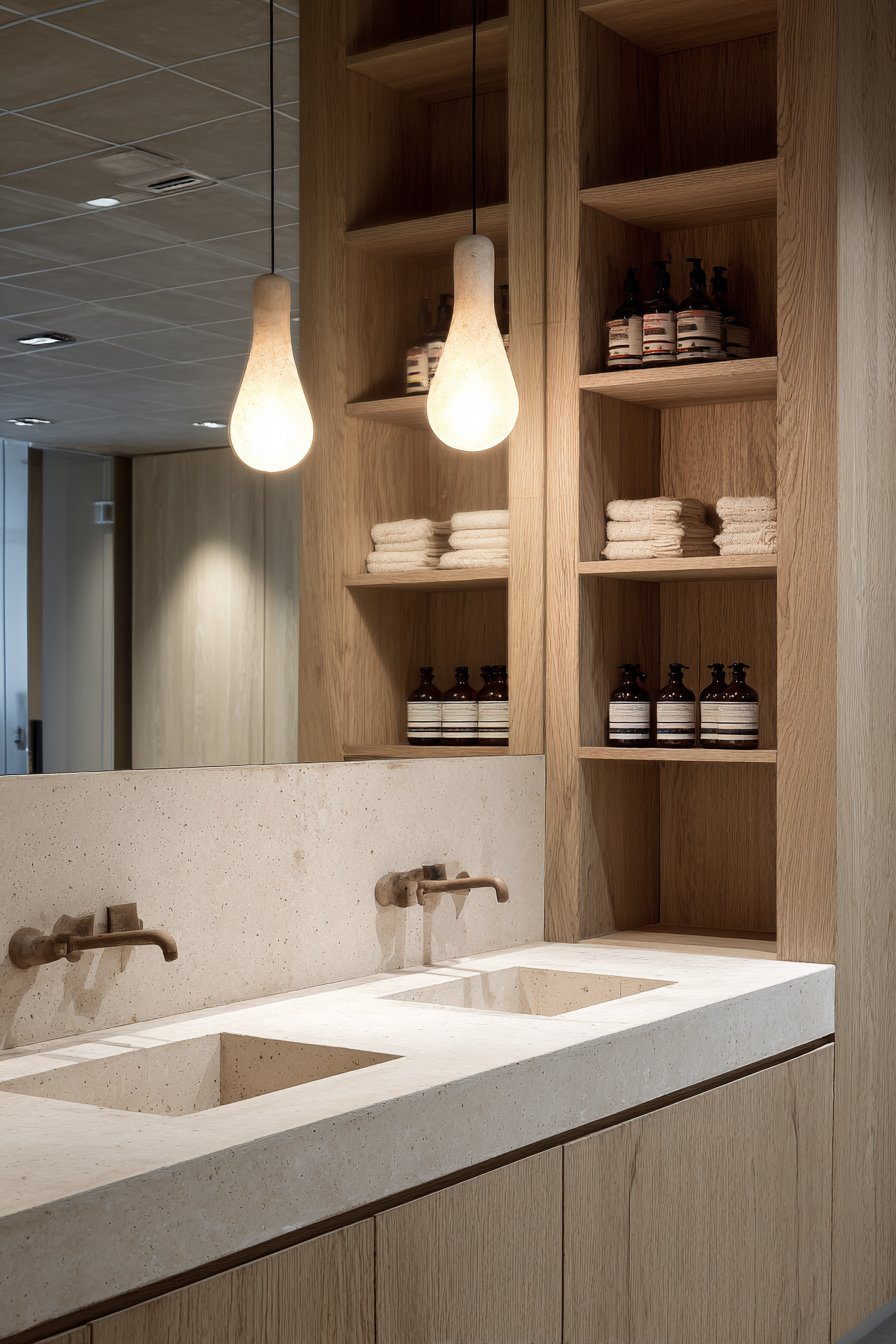 Custom Double Vanity with Integrated Basins