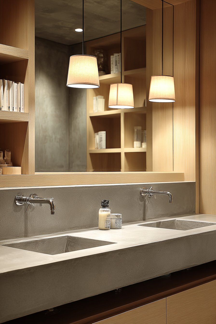 Custom Double Vanity with Integrated Basins