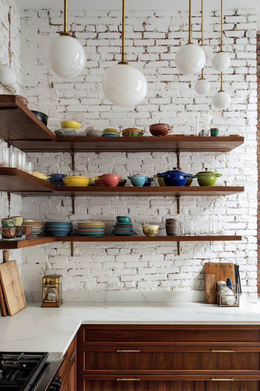 Textured Brick Accent with Practical Storage