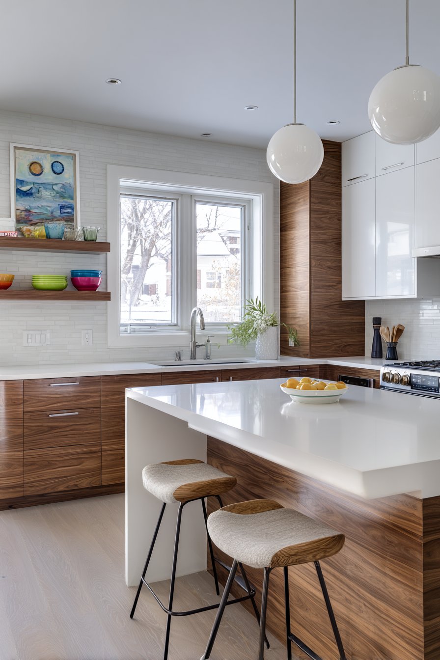 Textured Brick Accent with Practical Storage